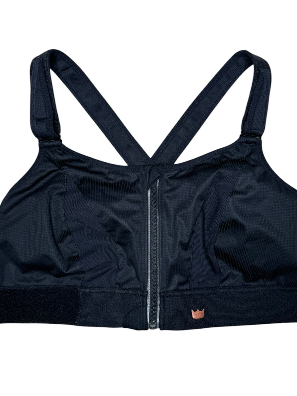 SheFit Ultimate High Impact Sports Bra 3Luxe Zip-Front Adjustable Black